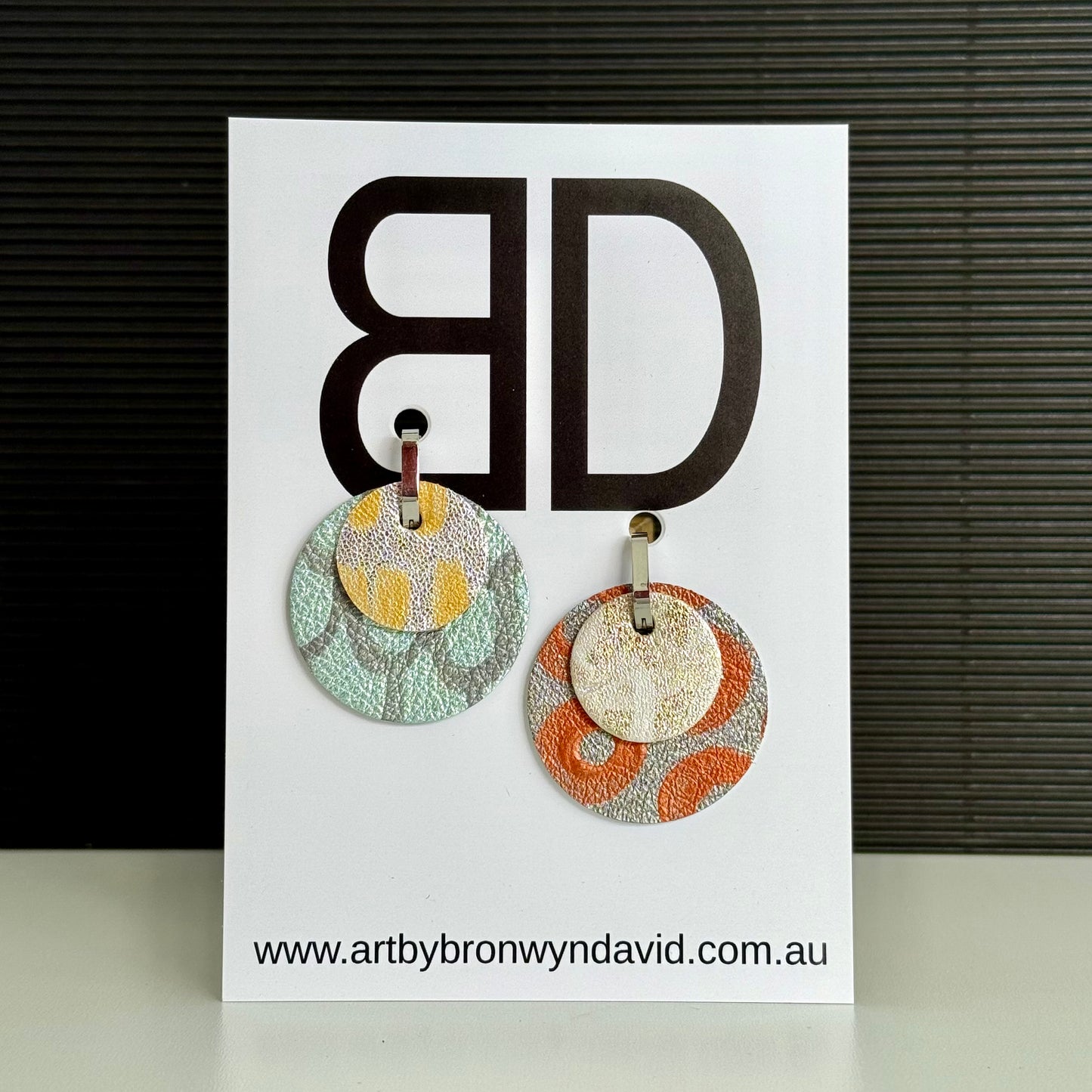 Christmas Collection - Handmade Painted Leather Earrings - Lightweight Statement Jewellery | Artisan Crafted