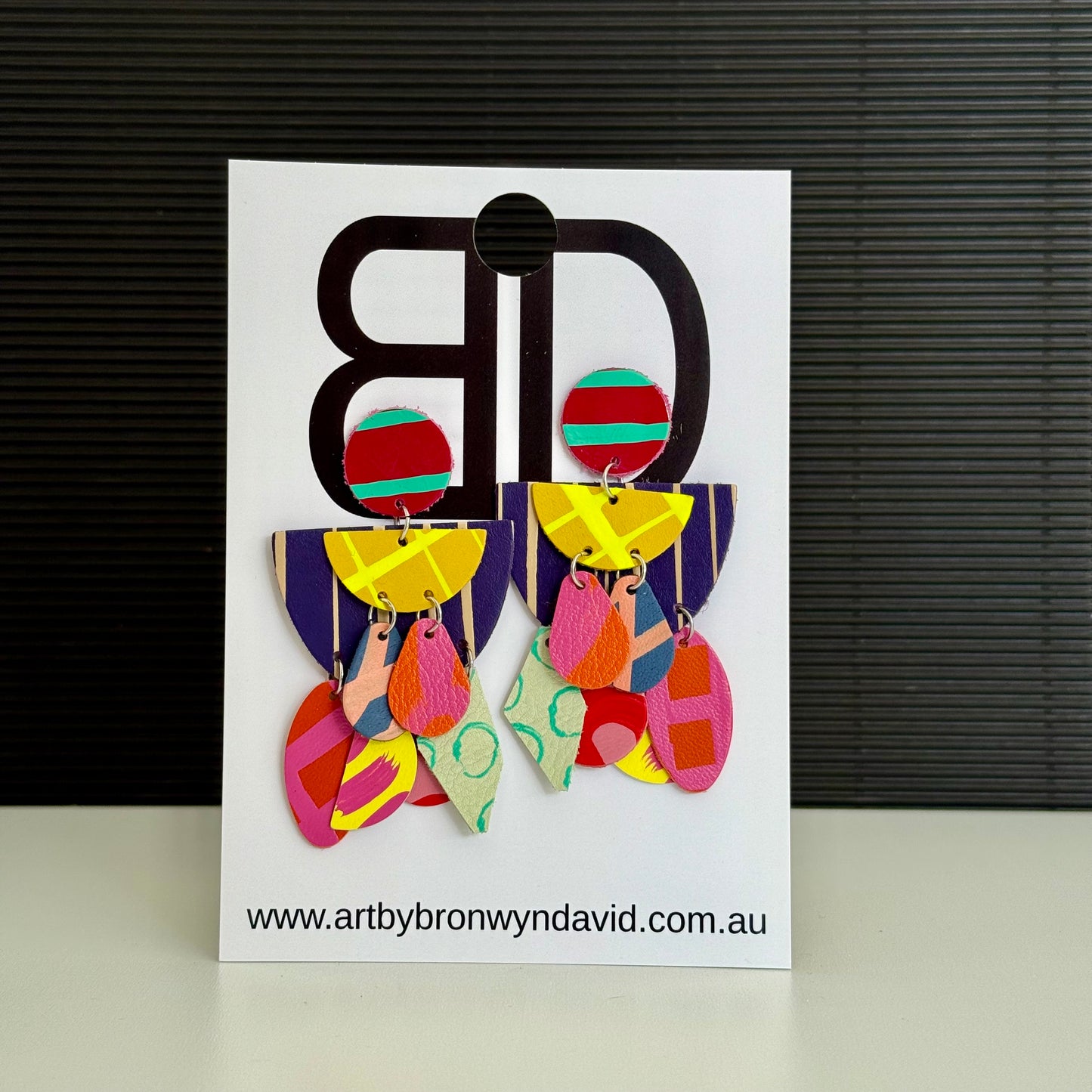 Dolly Statements - Handmade Painted Leather Earrings - Lightweight Statement Jewellery | Artisan Crafted