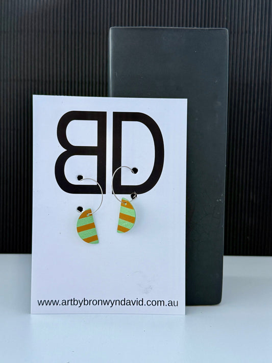 Half Hoops - Handmade Painted Leather Earrings - Lightweight Statement Jewellery | Artisan Crafted