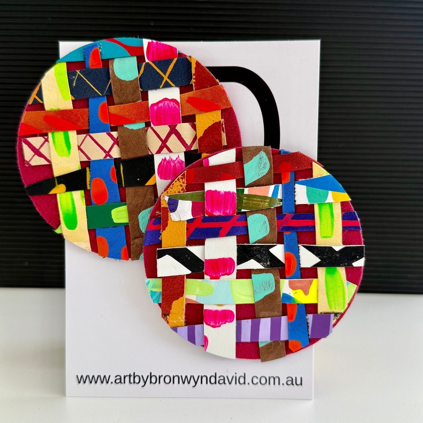 Mega Statement Studs - Handmade Painted Leather Earrings - Lightweight Statement Jewellery | Artisan Crafted