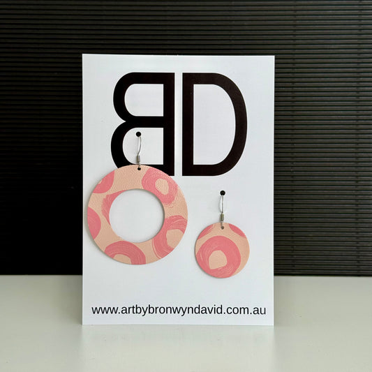Discs - Handmade Painted Leather Earrings - Lightweight Statement Jewellery | Artisan Crafted