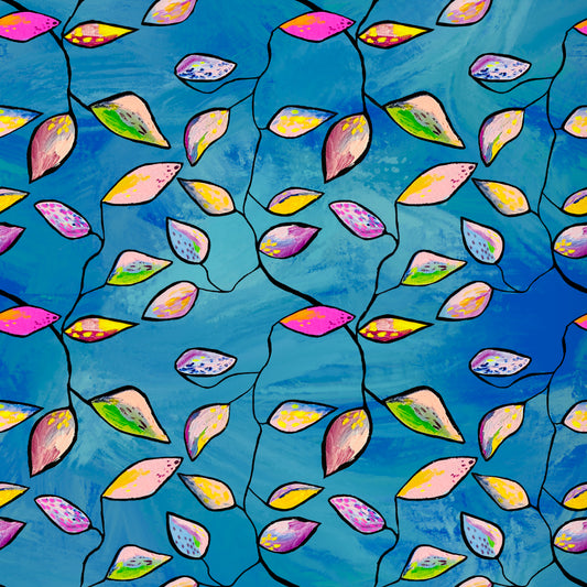 Silk Scarf - Gum Leaves 65 x 65 cm