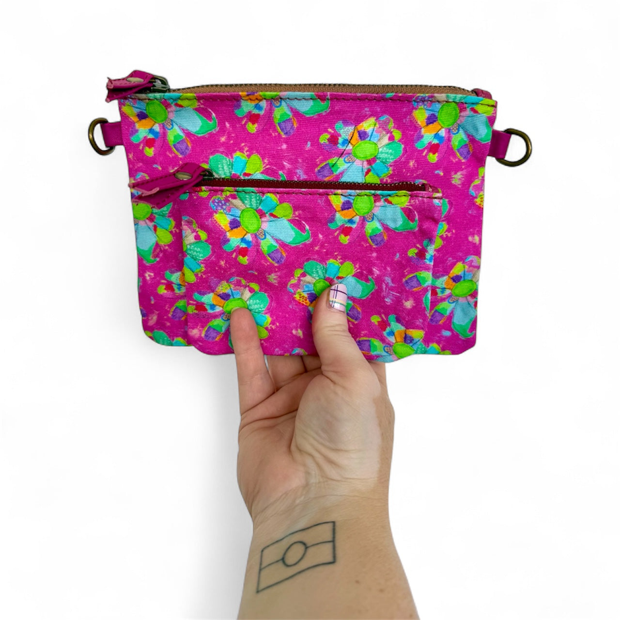 Canvas/Leather Clutch Bag