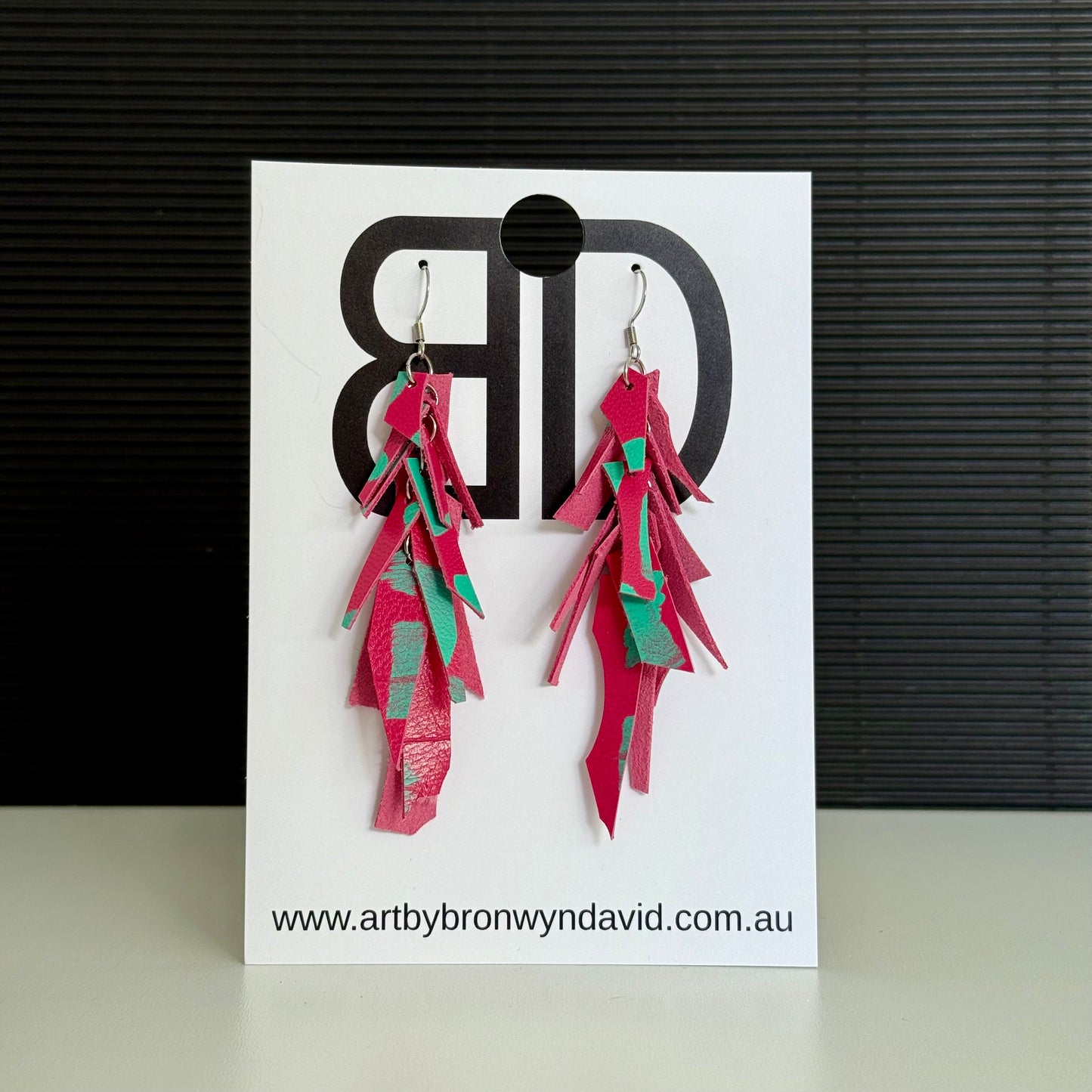 Tassel Earrings - Handmade Painted Leather Earrings - Lightweight Statement Jewellery | Artisan Crafted