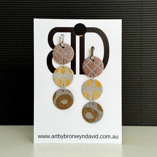 Christmas Collection - Handmade Painted Leather Earrings - Lightweight Statement Jewellery | Artisan Crafted