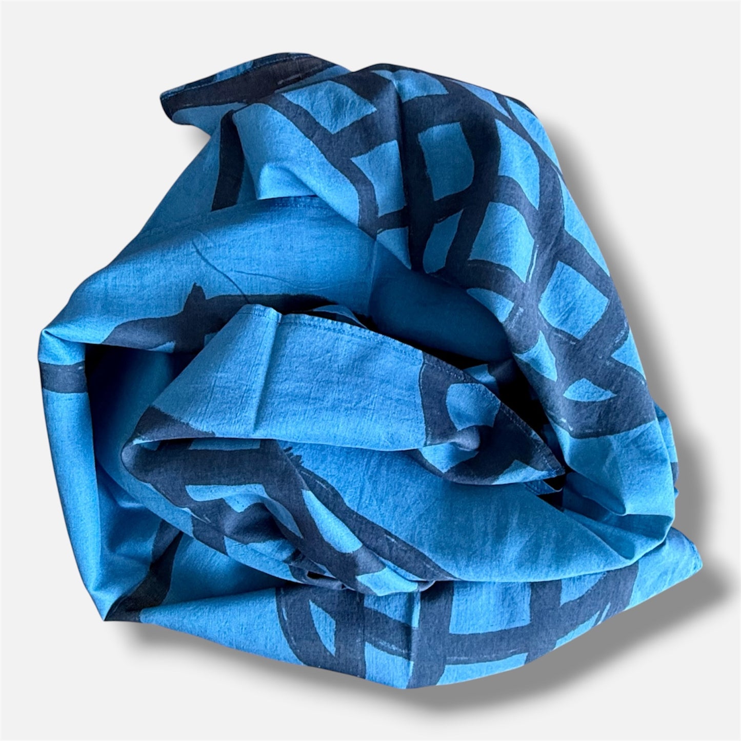 Jumbo Scarf - Legguna Black and Blue | Aboriginal Art | Art by Bronwyn David