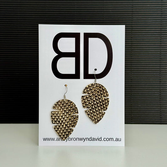 Feathers - Handmade Painted Leather Earrings - Lightweight Statement Jewellery | Artisan Crafted