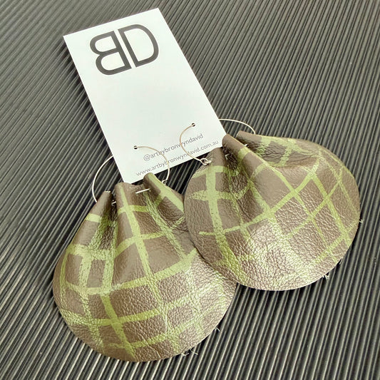 NAIDOC Collection Kelp Water Carriers | Aboriginal Leather Earrings | Art by Bronwyn David