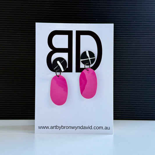 Statement Studs - Handmade Painted Leather Earrings - Lightweight Statement Jewellery | Artisan Crafted