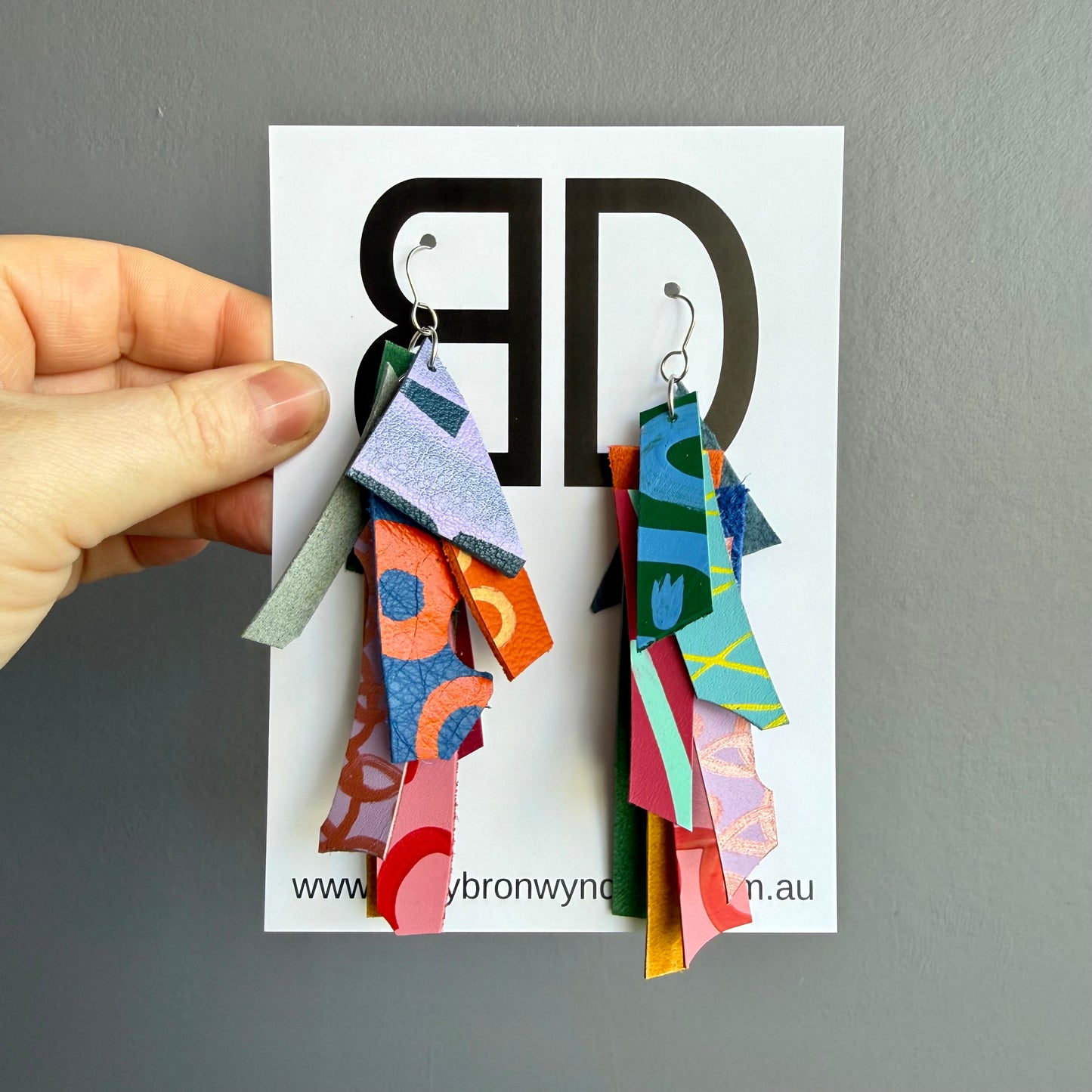 Tassels XL | Aboriginal Leather Earrings | Art by Bronwyn David