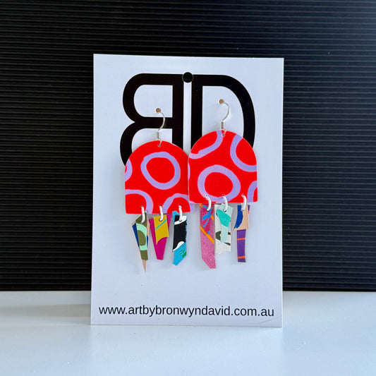 Larch Arch’s - Handmade Painted Leather Earrings - Lightweight Statement Jewellery | Artisan Crafted