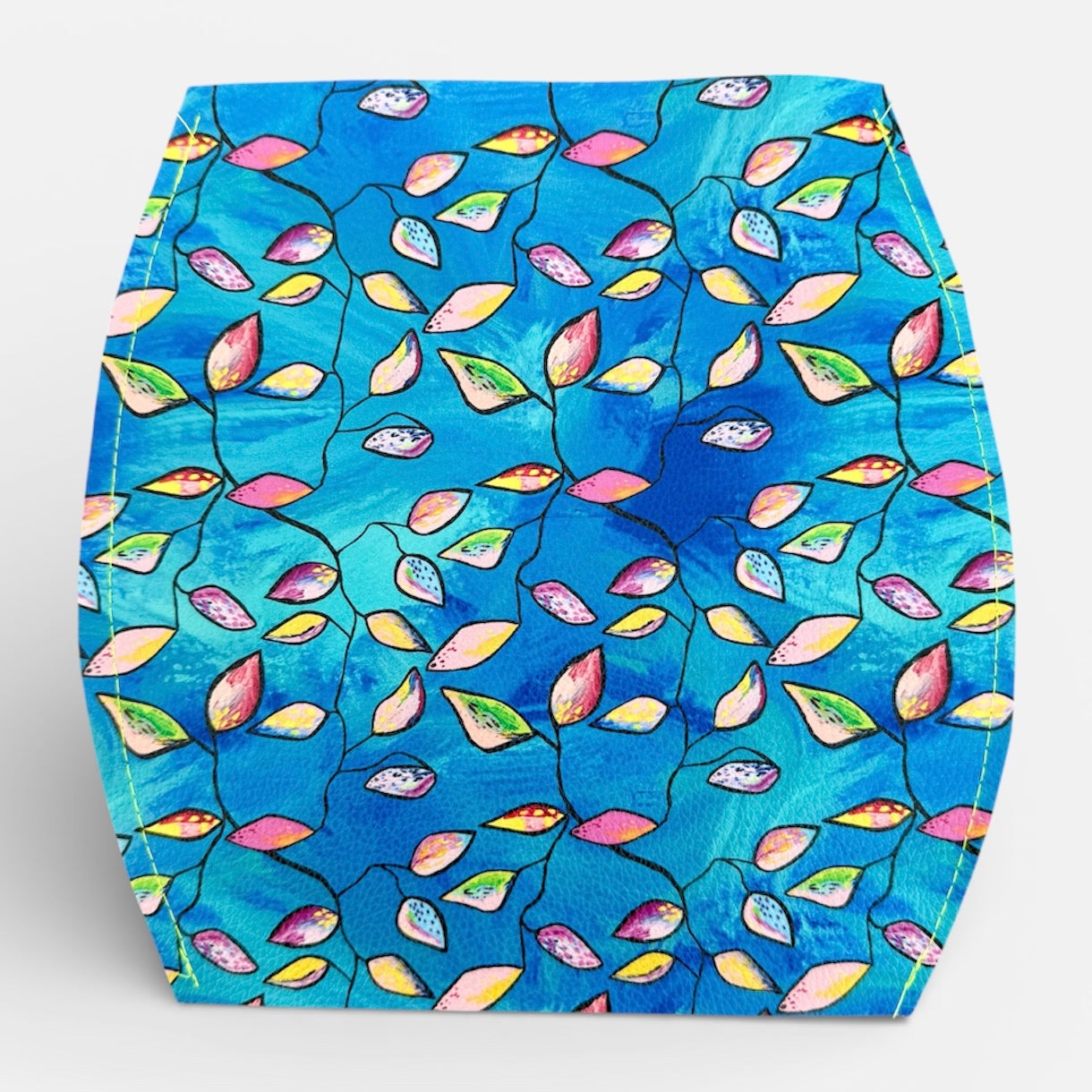 Gum Leaves Flat Vase | Vegan Leather | Art by Bronwyn David