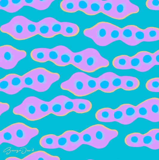 Silk Scarf - Seed Pods 65 x 65 cm | Art by Bronwyn David
