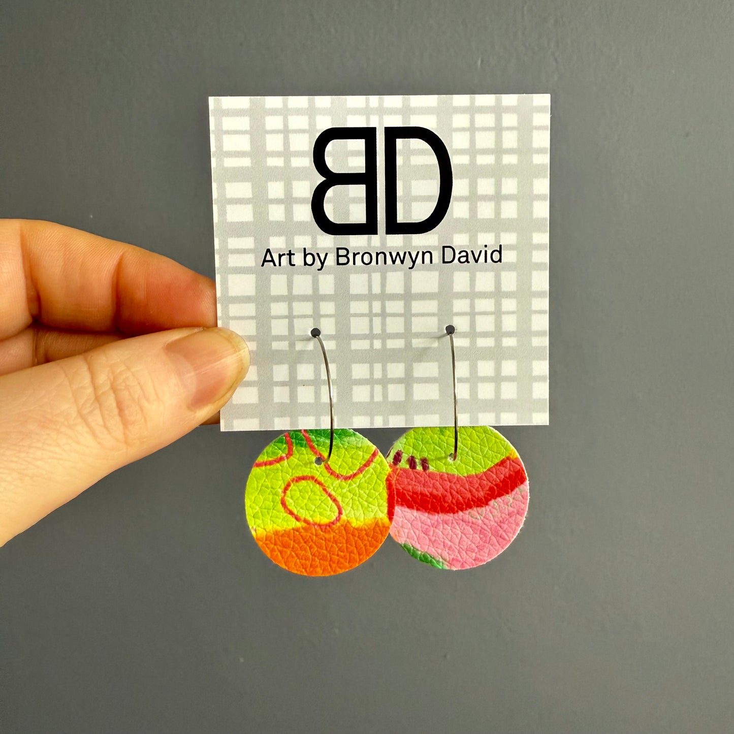 Journey Travelled Circle | Vegan Leather Earrings | Art by Bronwyn David