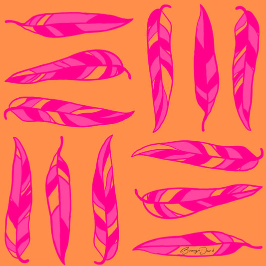 Silk Scarf - Gum Leaves 65 x 65 cm | Art by Bronwyn David
