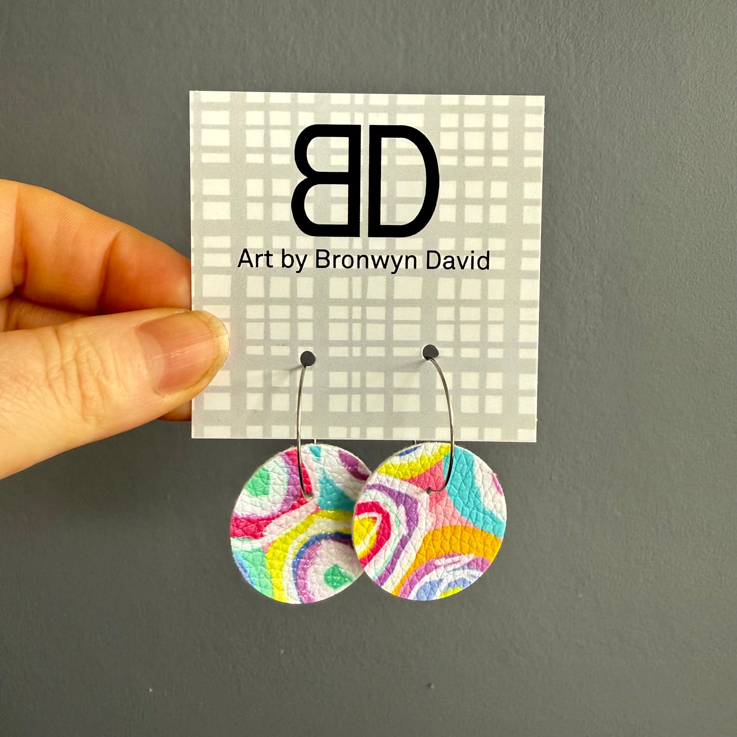 Gathering | Vegan Leather Earrings | Art by Bronwyn David