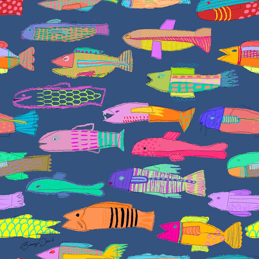 Jumbo Scarf - Fish Frenzy