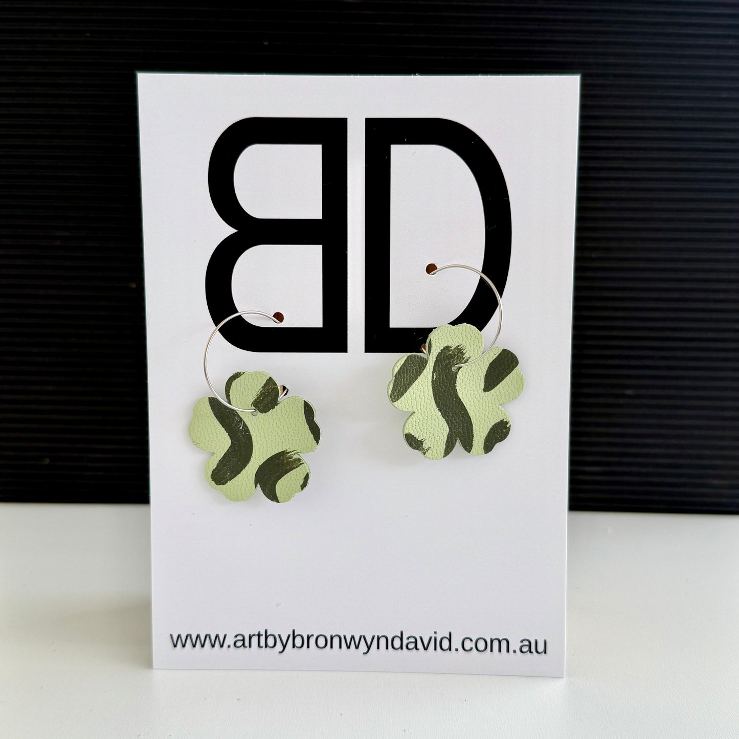 Flower Hoops - Handmade Painted Leather Earrings - Lightweight Statement Jewellery | Artisan Crafted