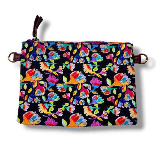 Kaniking (Pig-face) l Handmade Canvas & Leather Clutch Bag l Aboriginal Art Design l Art by Bronwyn David