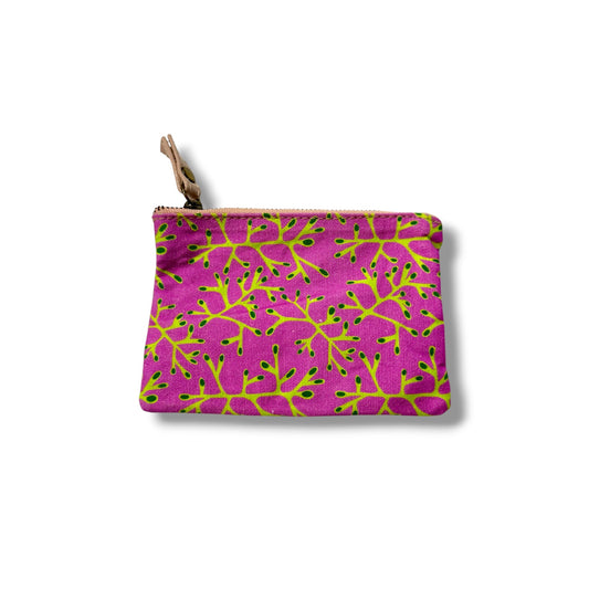 Casuarina (She Oak) | Handmade Canvas & Leather Coin Purse | Aboriginal Art | Art by Bronwyn David