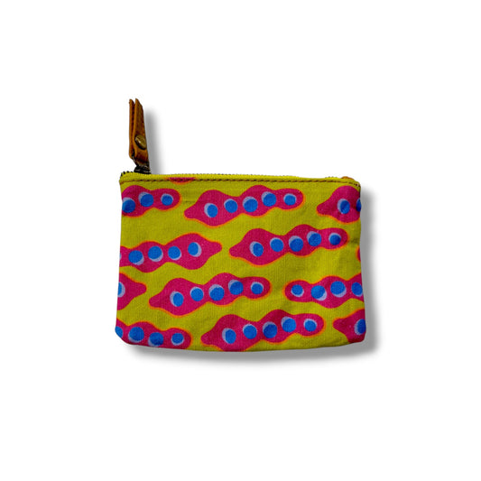 Seed Pods | Handmade Canvas & Leather Coin Purse | Aboriginal Art | Art by Bronwyn David
