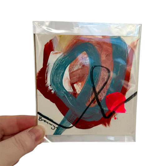 Contemporary Abstract Collection 2025 l Painting on card-stock - 100x100mm