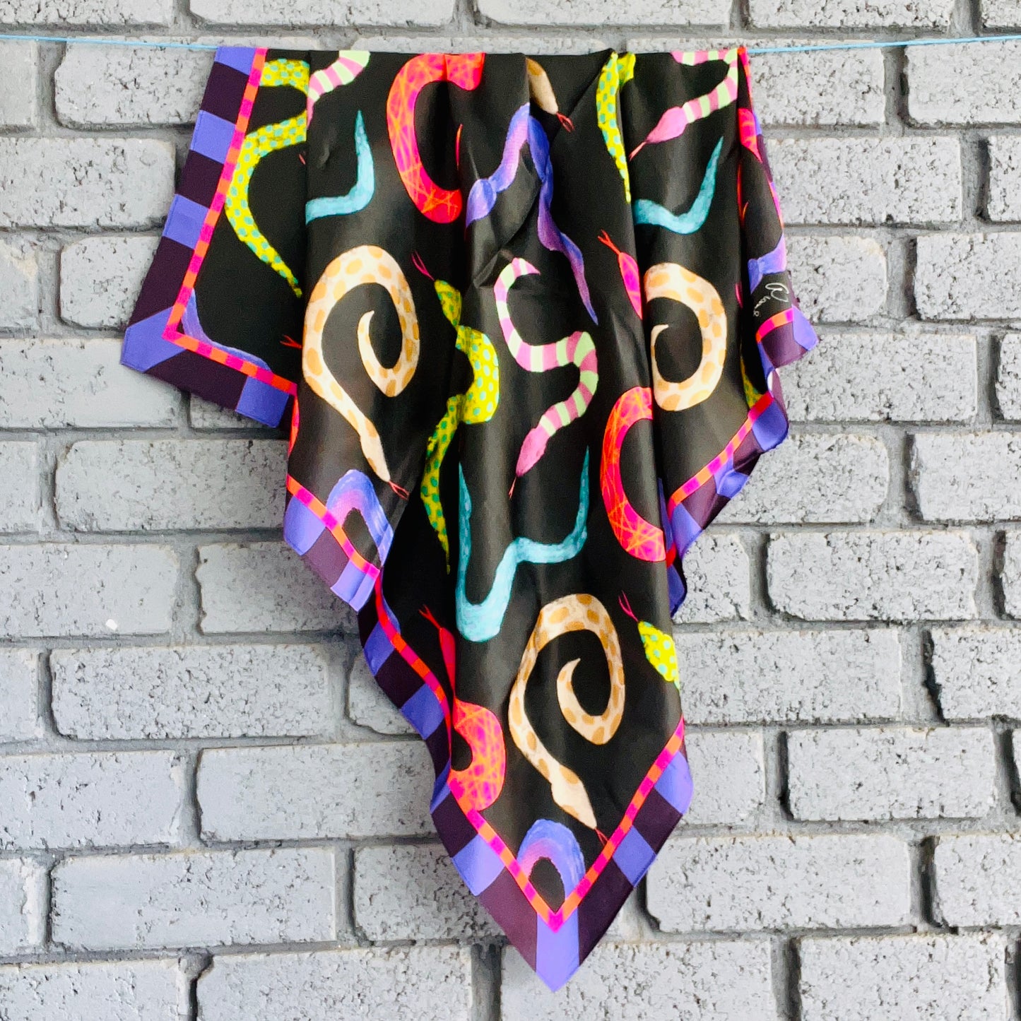 Silk Scarf - 'Give Her Strength' 90 x 90 cm