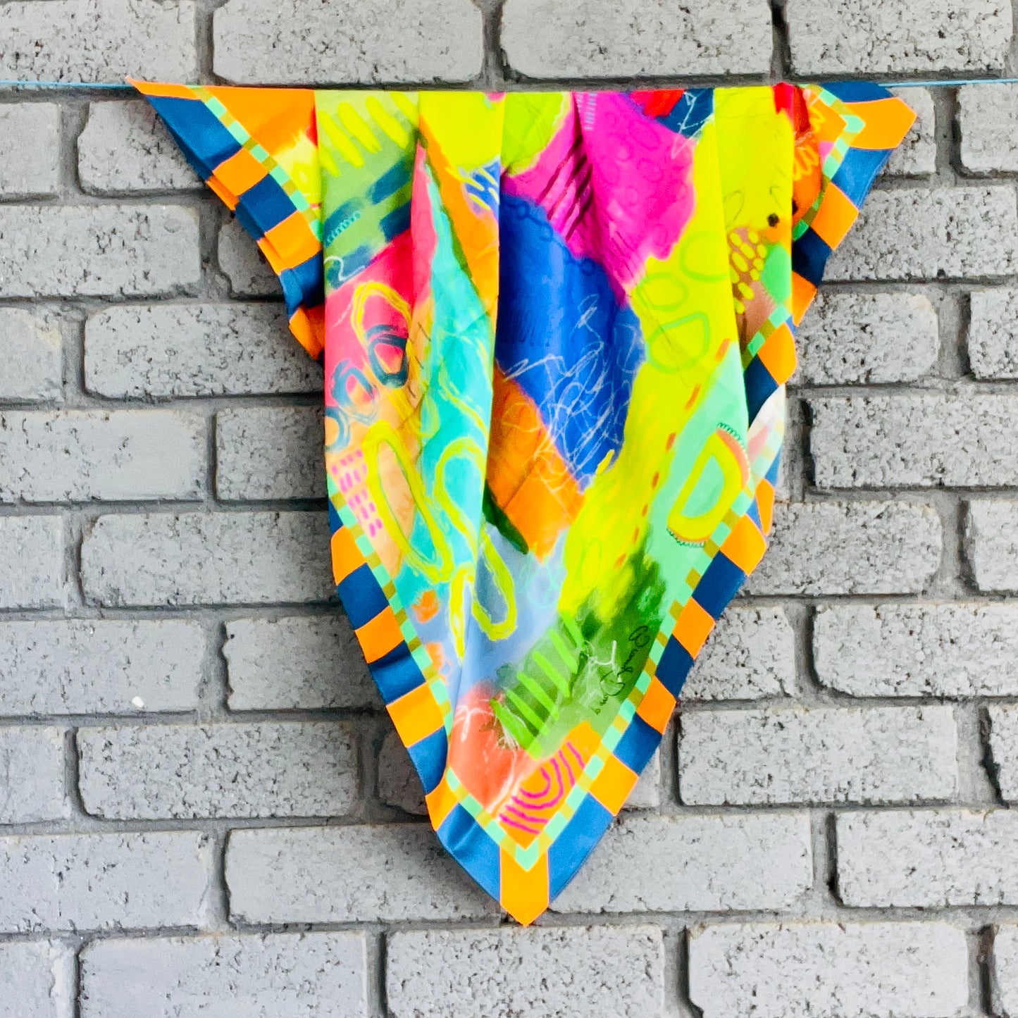 Silk Scarf - 'Journey Travelled' 90 x 90 cm