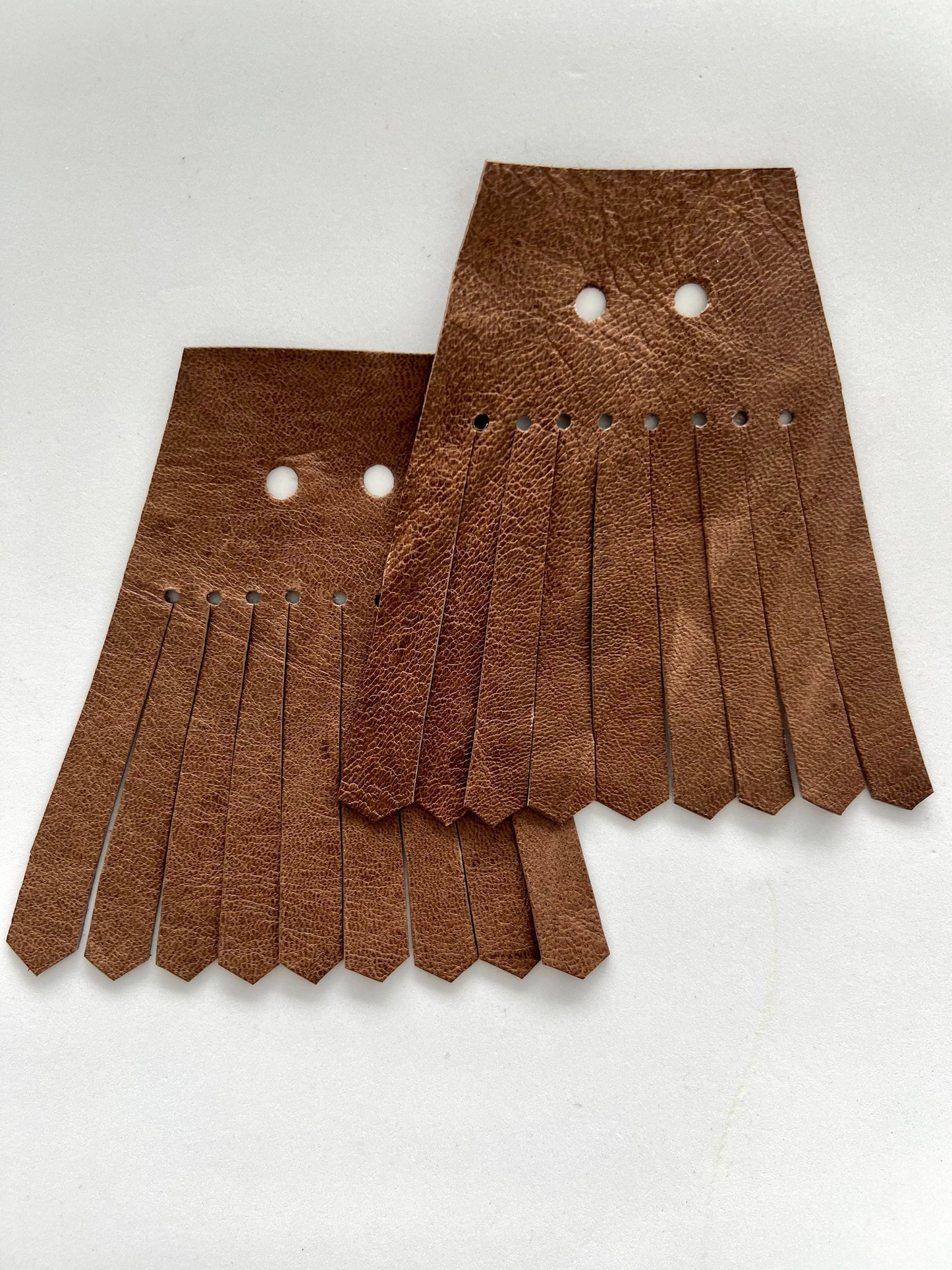 Large Leather Shoe Fringe - Brown